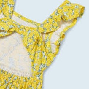 Mayoral Yellow Ruffled Smocked Sundress